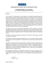 Report by OSCE Special Representative and Co-ordinator for Combating Trafficking in Human Beings, Madina Jarbussynova, following her official visit to Mongolia Report by OSCE Special Representative and Co-ordinator for Combating Trafficking in Human Beings, Madina Jarbussynova, following her official visit to Mongolia