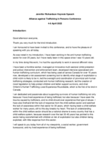 Keynote Address by Jennifer Richardson, Director of the Community and Indigenous Supports Branch, Ontario Ministry of Children, Community and Social Services (Canada)