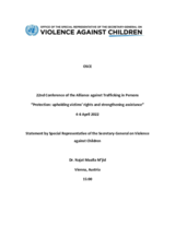 Keynote Address by Special Representative of the Secretary-General on Violence against Children Dr. Najat Maalla M’jid