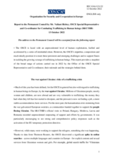 Report by the Special Representative of the Chairman-in-Office and Co-ordinator for Combating Trafficking in Human Beings, Mr. Valiant Richey