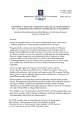 Statement by the Delegation of Norway in response to the report by the Special Representative of the Chairman-in-Office and Co-ordinator for Combating Trafficking in Human Beings, Mr. Valiant Richey