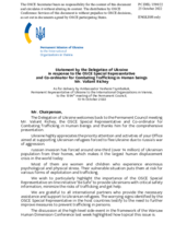 Statement by the Delegation of Ukraine in response to the report by the Special Representative of the Chairman-in-Office and Co-ordinator for Combating Trafficking in Human Beings, Mr. Valiant Richey