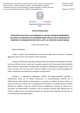 Intervento dell’Italia sul rapporto del Rappresentante speciale della Presidenza in esercizio e Coordinatore OSCE per la lotta al traffico di esseri umani