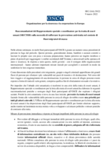 Raccomandazioni del Rappresentante speciale e coordinatore per la tratta di esseri umani (SR/CTHB) sulla necessità di rafforzare la prevenzione anti-tratta nel contesto di flussi migratori di massa