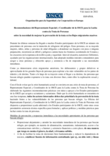 Recomendaciones del Representante Especial y Coordinador de la OSCE para la Lucha contra la Trata de Personas sobre la necesidad de mejorar la prevención de la trata en los flujos migratorios masivos