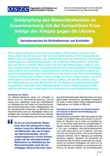 Bekämpfung des Menschenhandels im Zusammenhang mit der humanitären Krise infolge des Krieges gegen die Ukraine - Verhaltenskodex für Ersthelferinnen und Ersthelfer