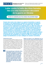 Lutter contre la traite des êtres humains liée à la crise humanitaire découlant de la guerre en Ukraine - Code de conduite pour les acteurs de première ligne