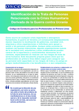 Identificación de la Trata de Personas Relacionada con la Crisis Humanitaria Derivada de la Guerra contra Ucrania - Código de Conducta para los Profesionales en Primera Línea