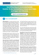 Identifisering av menneskehandel knyttet til den humanitære krisen som følge av krigen mot Ukraina - Brief for førstelinjepersonell