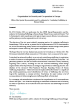 Report by the then OSCE Special Representative and Co-ordinator for Combating Trafficking in Human Beings, Valiant Richey following the country visit to Switzerland 19-21 October 2022 Report by the then OSCE Special Representative and Co-ordinator for Combating Trafficking in Human Beings, Valiant Richey following the country visit to Switzerland 19-21 October 2022