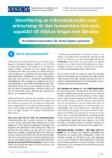 Identifiering av människohandel med  anknytning till den humanitära kris som  uppstått till följd av kriget mot Ukraina - Kortfattad information för första linjens personal