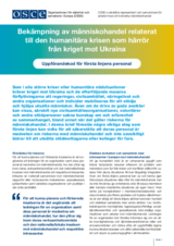 Bekämpning av människohandel relaterat  till den humanitära krisen som härrör  från kriget mot Ukraina - Uppförandekod för första linjens personal
