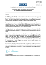 Report by the OSCE Special Representative and Co-ordinator for Combating Trafficking in Human Beings, Kari Johnstone, following the country visit to Finland 26-30 August 2024 Report by the OSCE Special Representative and Co-ordinator for Combating Trafficking in Human Beings, Kari Johnstone, following the country visit to Finland 26-30 August 2024