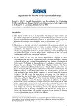 Report by OSCE Special Representative and Co-ordinator for Combating Trafficking in Human Beings, Maria Grazia Giammarinaro, following her visit to the Republic of Azerbaijan, 23-26 September 2012 Report by OSCE Special Representative and Co-ordinator for Combating Trafficking in Human Beings, Maria Grazia Giammarinaro, following her visit to the Republic of Azerbaijan, 23-26 September 2012