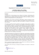 Report by OSCE Special Representative and Co-ordinator for Combating Trafficking in Human Beings, following her visit to Portugal from 26-30 November 2012 Report by OSCE Special Representative and Co-ordinator for Combating Trafficking in Human Beings, following her visit to Portugal from 26-30 November 2012